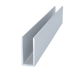 Profil U aluminiu  anodizat  argintiu mat , compartimenatri cu sticla (8-10 mm)